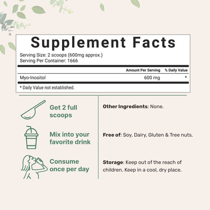 Pure Inositol Powder, Myo-Inositol B8 Powder, 1KG (2.2 Pounds), Strongly Supports Liver Micro IngredientsBuy Supplements Australia