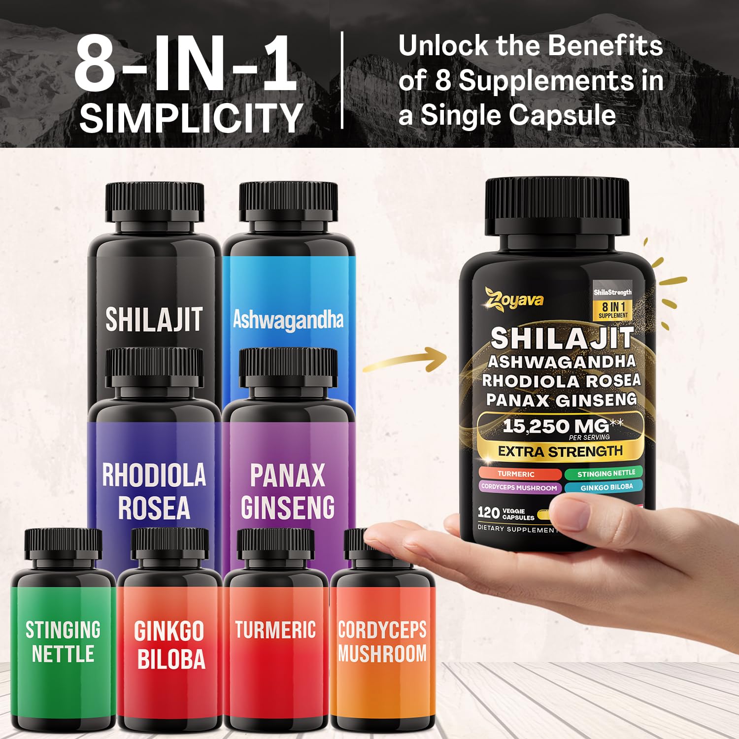 Zoyava Sea Moss Supreme16 Blend 19,445 MG and Shilajit 15,250 MG - Nature's Synergy ZoyavaBuy Supplements Australia