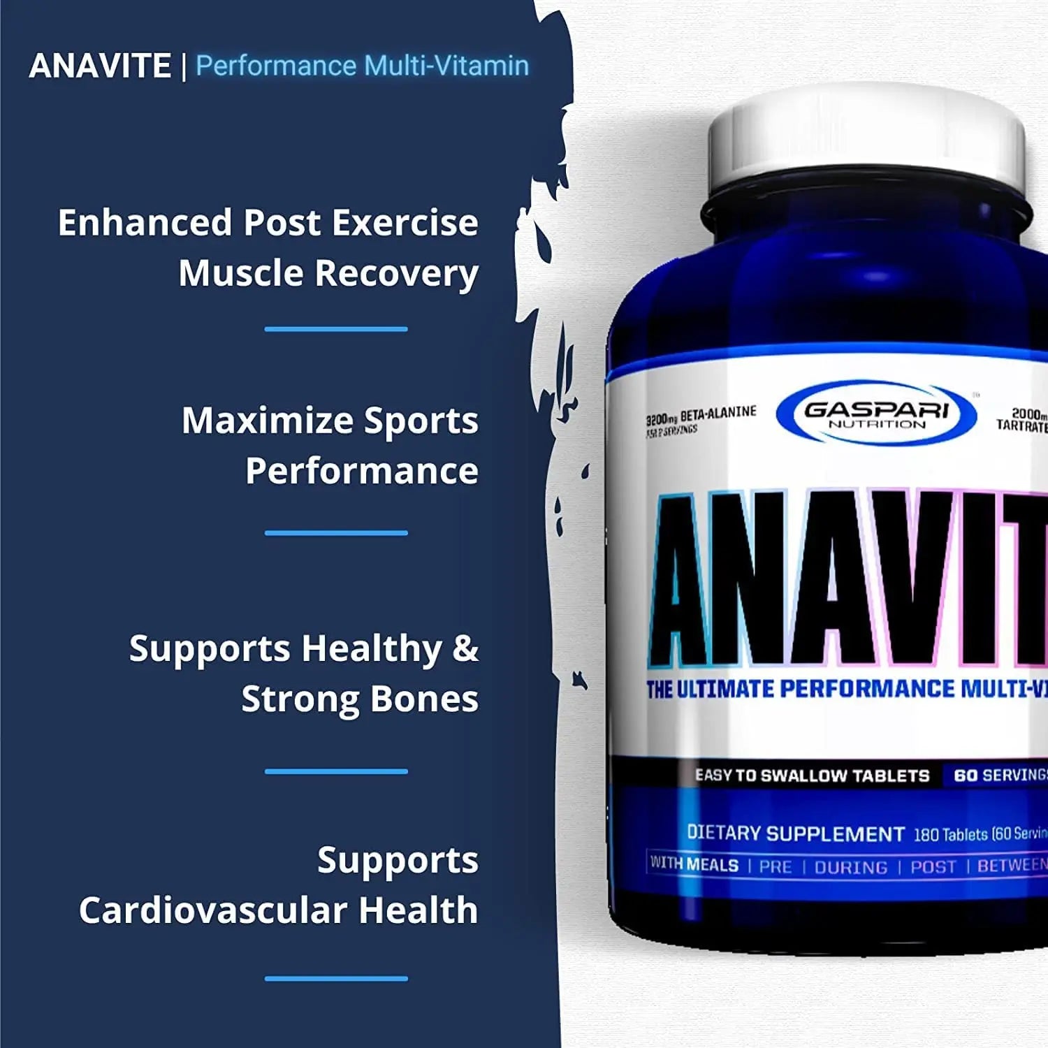 Gaspari Nutrition Anavite, Full Spectrum Multi-Vitamin Packs, Anavite Multivitamins, CLA, Omega 3s, Proven Gut, and Proven Liver Detox Gaspari Nutrition