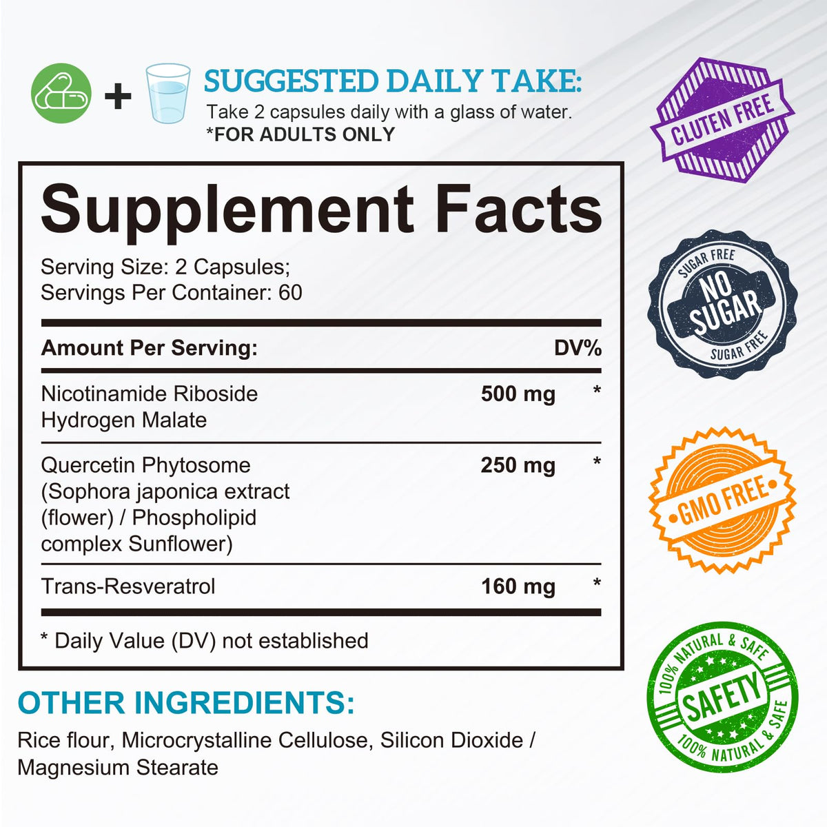 Daiasns NAD Supplement for Men and Women - Liposomal Nicotinamide Riboside, Quercetin, NAD+ Supplement with Resveratrol 910mg - Supports Muscle, Brain, Energy, 120 Capsules DaiasnsBuy Supplements Australia