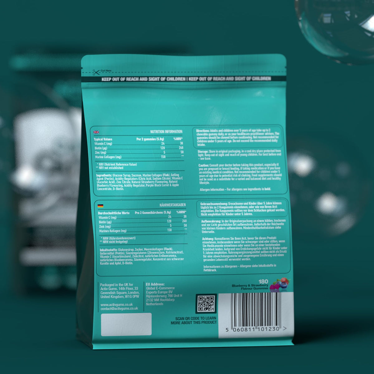 Marine Collagen Complex 180 Gummies. Strawberry & Blueberry Flavour. Resealable & Recyclable Pouch. Contains Marine Collagen, Vitamin C Activ GumsBuy Supplements Australia