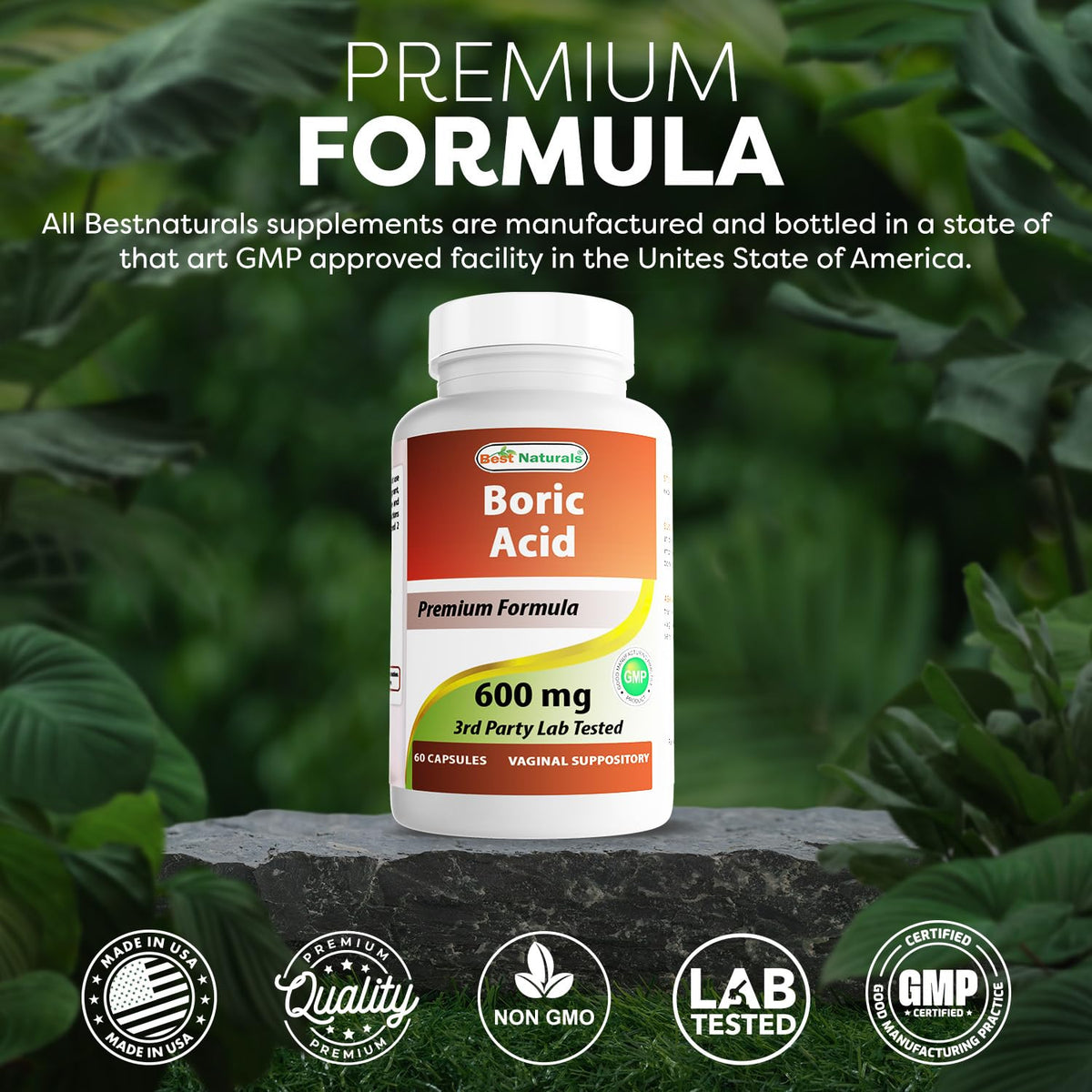 Best Naturals Boric Acid Vaginal Suppositories - Made in USA - USP Medical Grade Fine Powder, Easy Dissolve, Third Party Tested - 60 Count Best NaturalsBuy Supplements Australia