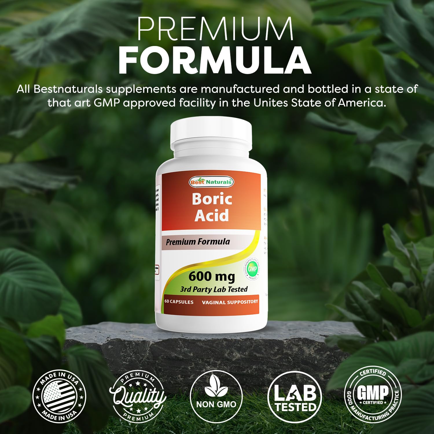 Best Naturals Boric Acid Vaginal Suppositories - Made in USA - USP Medical Grade Fine Powder, Easy Dissolve, Third Party Tested - 60 Count Best NaturalsBuy Supplements Australia