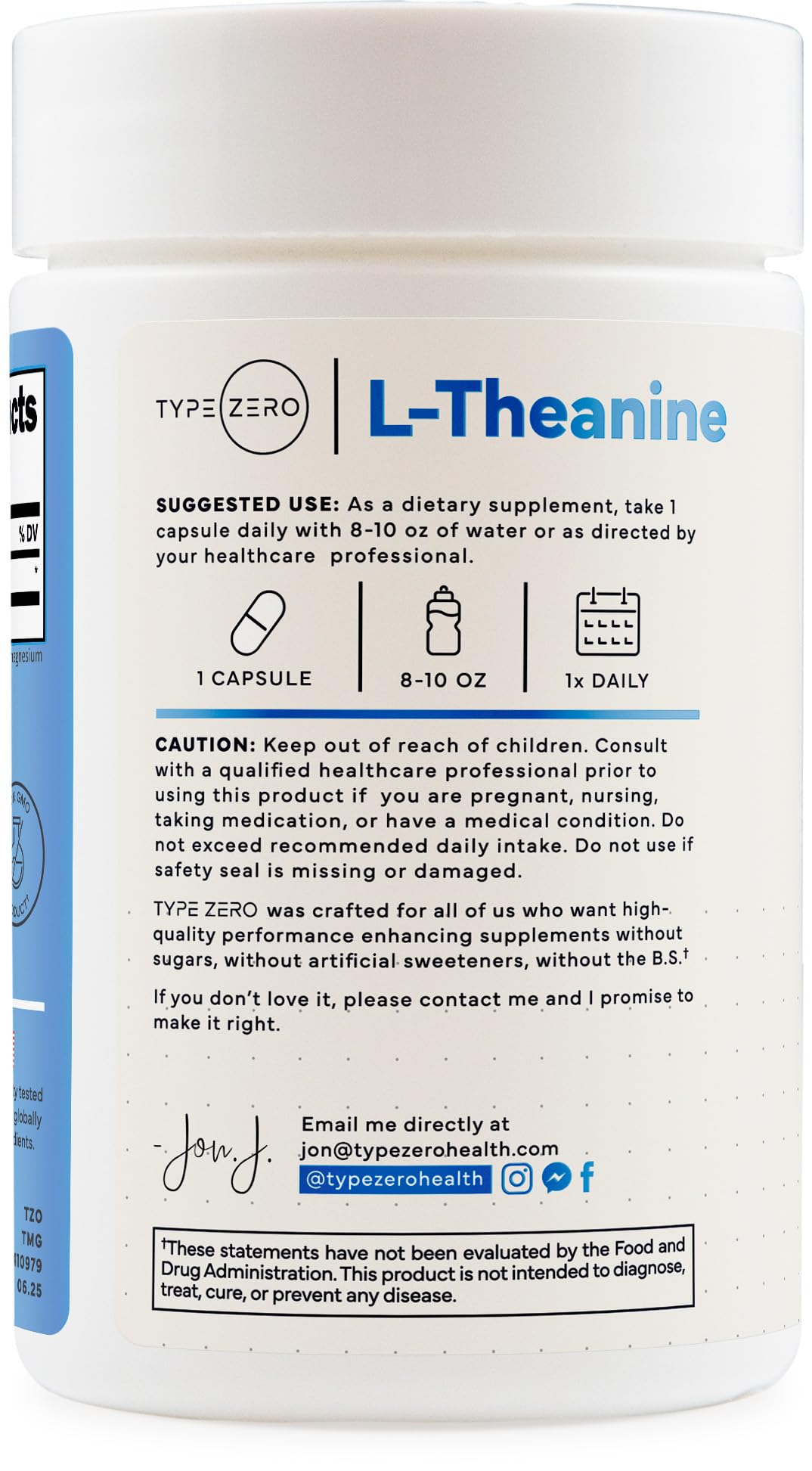 Type Zero L-Theanine (200mg) 200 Capsules - Clean L-Theanine Supplement, Keto, GMO-Free Type ZeroBuy Supplements Australia