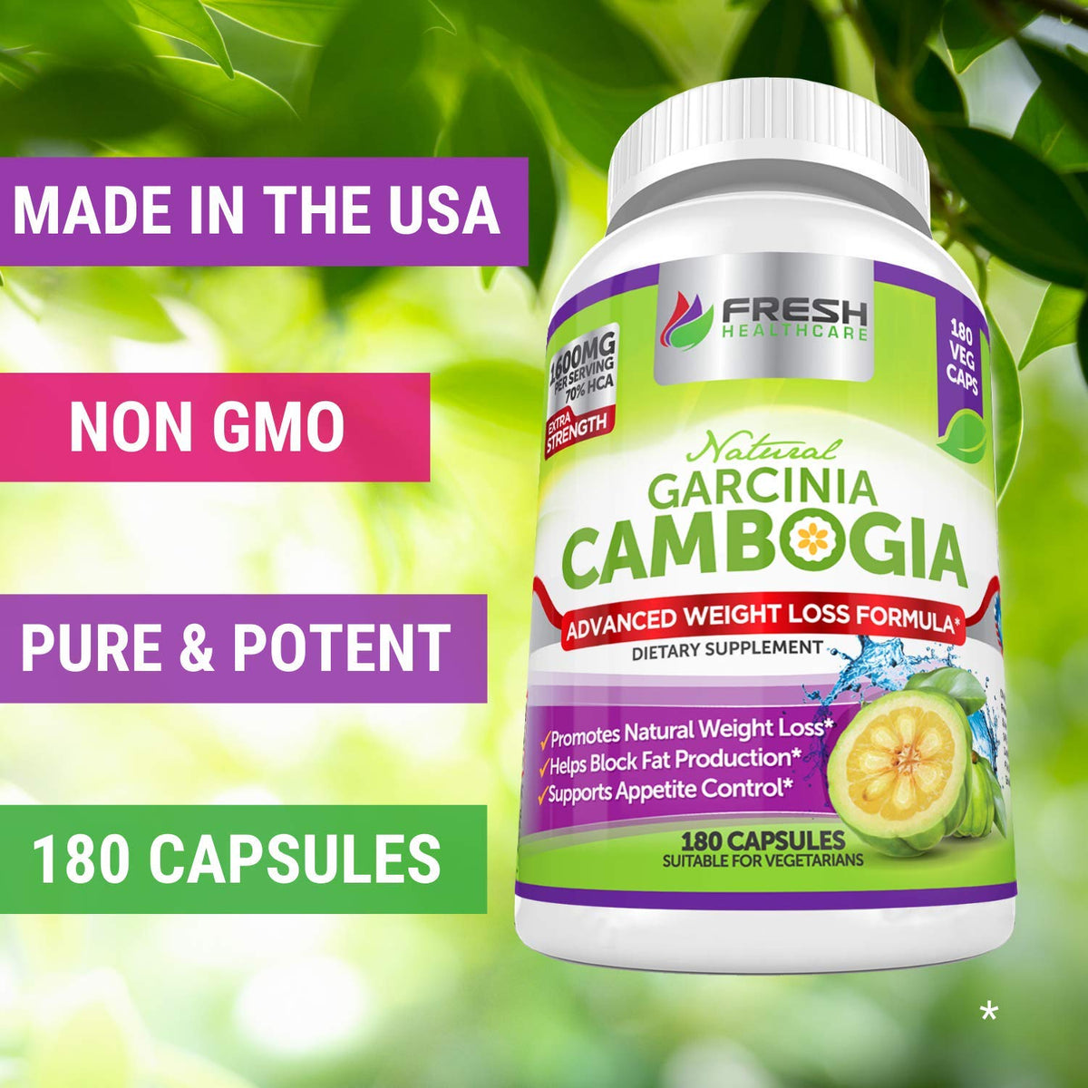 Fresh Healthcare 100% Pure Garcinia Cambogia Extract - All Natural Appetite Suppressant FRESH HEALTHCAREBuy Supplements Australia