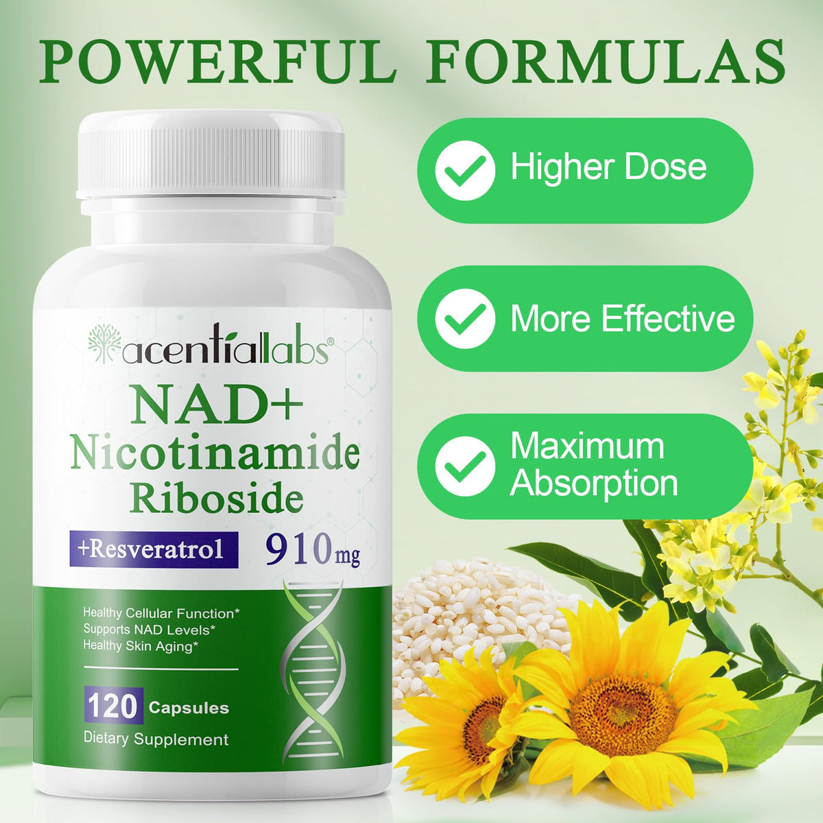 XINSZLIN NAD Supplement, NAD Nicotinamide Riboside Resveratrol 910mg, High Purity NAD Supplement for Healthy Cellular Function, Supports NAD Levels Healthy Skin Aging Dietary Supplement 120 Capsules XINSZLINBuy Supplements Australia
