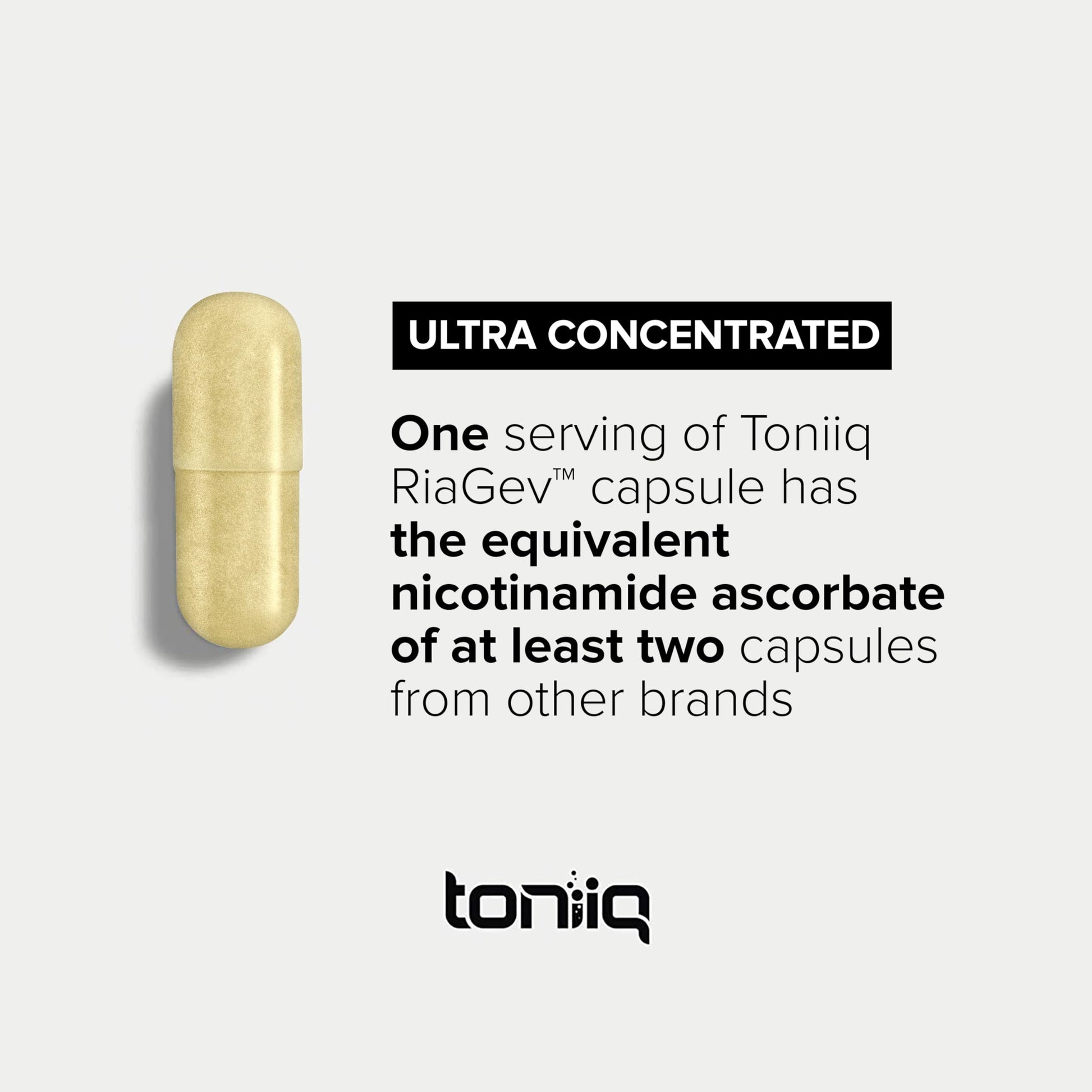 Toniiq Ultra High Potency 1400mg NAD Supplement - NAD+ Nicotinamide B3 Blend with D-Ribose, Niacin -with RiaGev - 3rd Party Tested Toniiq buy supplements Au