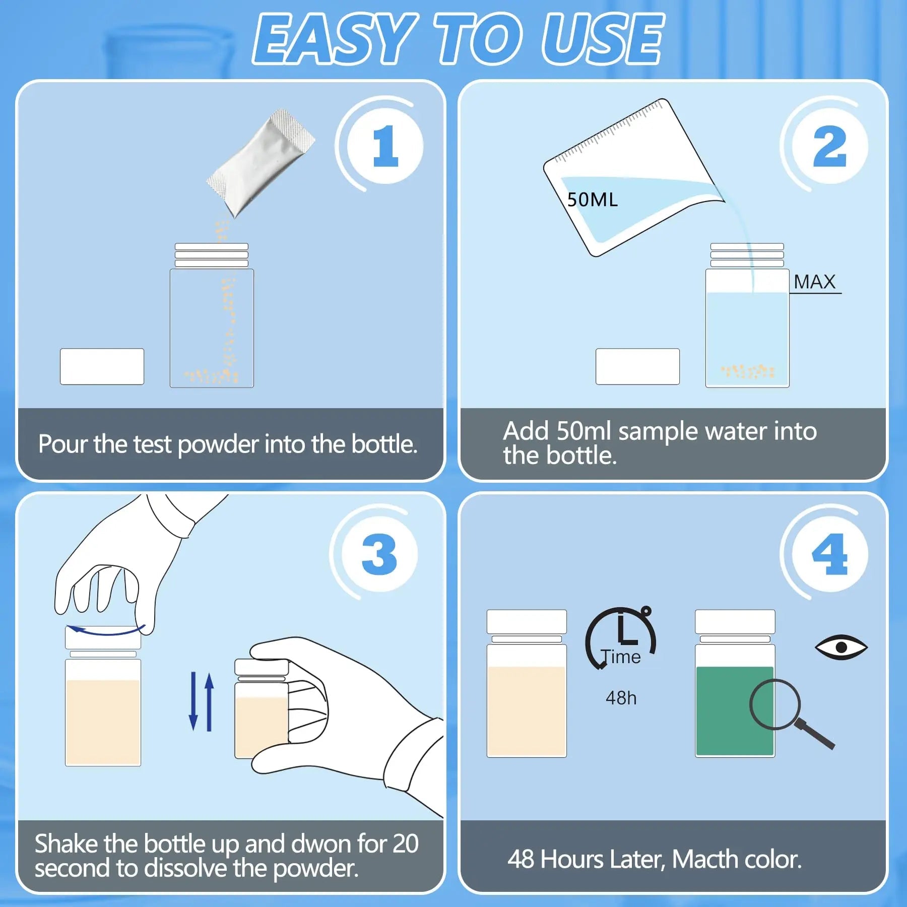 Coliform Bacteria Test Kit: 12-Pack Easy at-Home Well, Tap, Pool, Spring, Pond, Lake Drinking Water Quality Test FUNSWTMBuy Supplements Australia