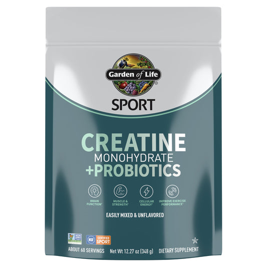 Creatine Monohydrate Powder for Women and Men by Garden of Life, Micronized Pre Workout with Probiotics for Muscle, Strength, Performance, Sport Amino Energy, Garden of Life canada supplements