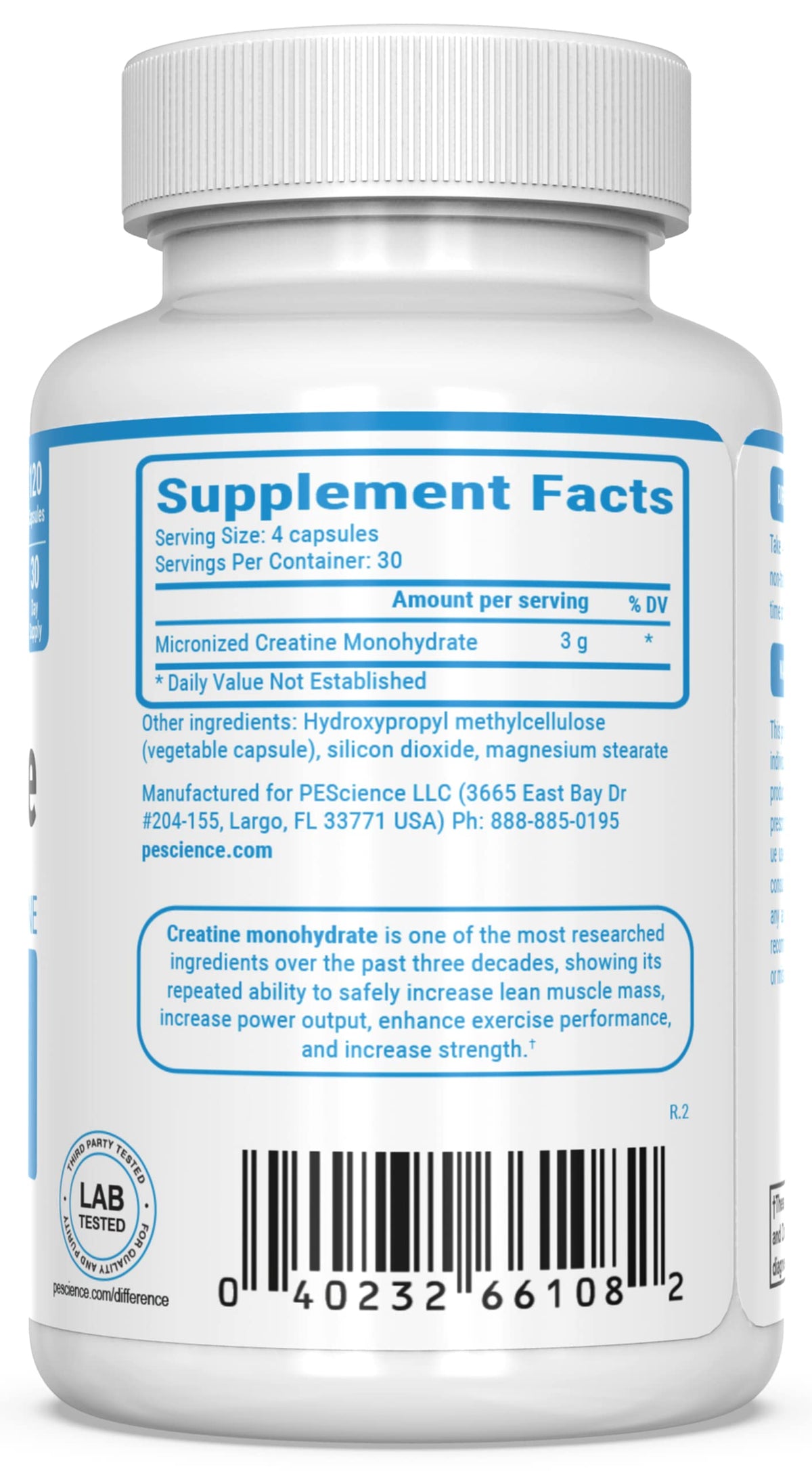 PEScience TruCreatine Creatine Pills, Easy-to-Take Creapure Creatine Capsules, Monohydrate, for Men & Women, Supports Muscle Growth, Strength & Recovery, Cognition, 3g Per Serving, 120 Capsules PEScienceBuy Supplements Australia