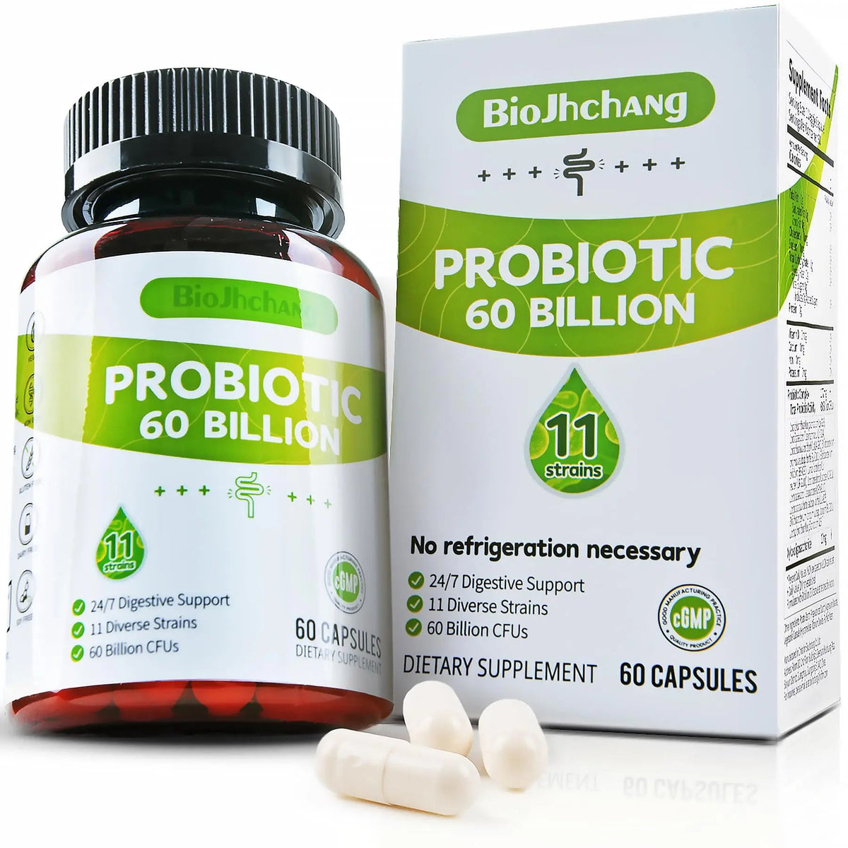 BioJhchang Probiotics Supplements 60 Billion CFUs 11 Diverse Strains Natural Prebiotics for Immune, Digestive Gut Health Supports Occasional Constipation Diarrhea Gas Bloating for Women & Men BioJhchangBuy Supplements Australia
