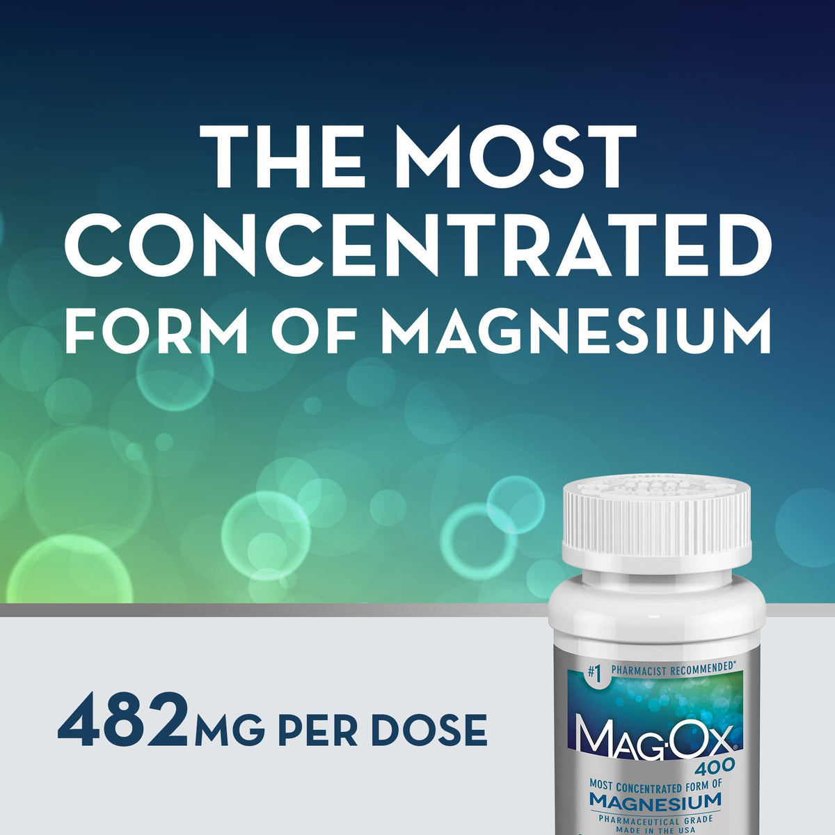 Mag-Ox Magnesium Supplement, Pharmaceutical Grade Magnesium Oxide 483mg, Most Concentrated Form of Magnesium, 120 Tablets (Pack of 3) Mag-Ox 400Buy Supplements Australia