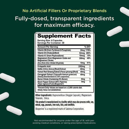 The Genius Brand Test Black Label - Testosterone Supplement for Men - Muscle Support, Energy & Performance Support - with D-Aspartic Acid, Magnesium, Korean Red Ginseng & Vitamins - 120 Capsules The Genius BrandBuy Supplements Australia