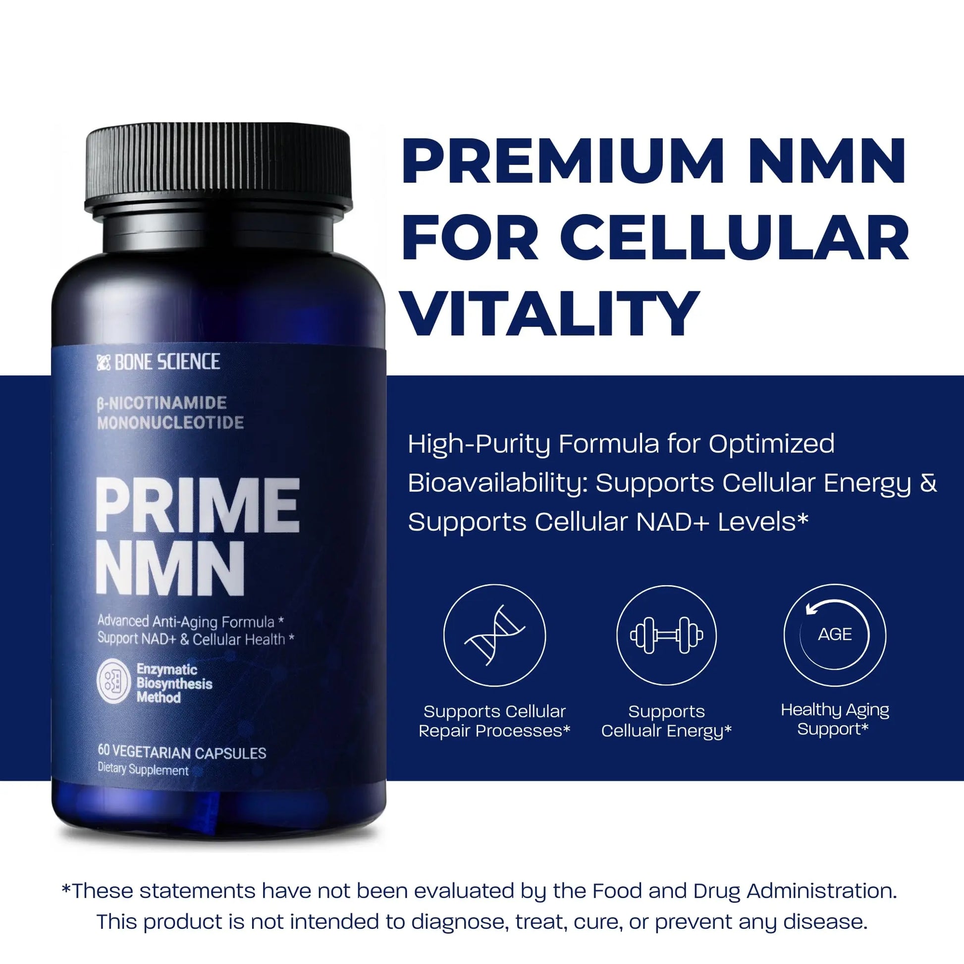 BONE SCIENCE Uthever NMN & Pterostilbene 6-in-1 Complex with Resveratrol, Glutathione & BioPerine - High Purity Stabilized NAD+ Precursor for Healthy Aging & Cellular Energy - 60 Vegetarian Capsules BONE SCIENCEBuy Supplements Australia