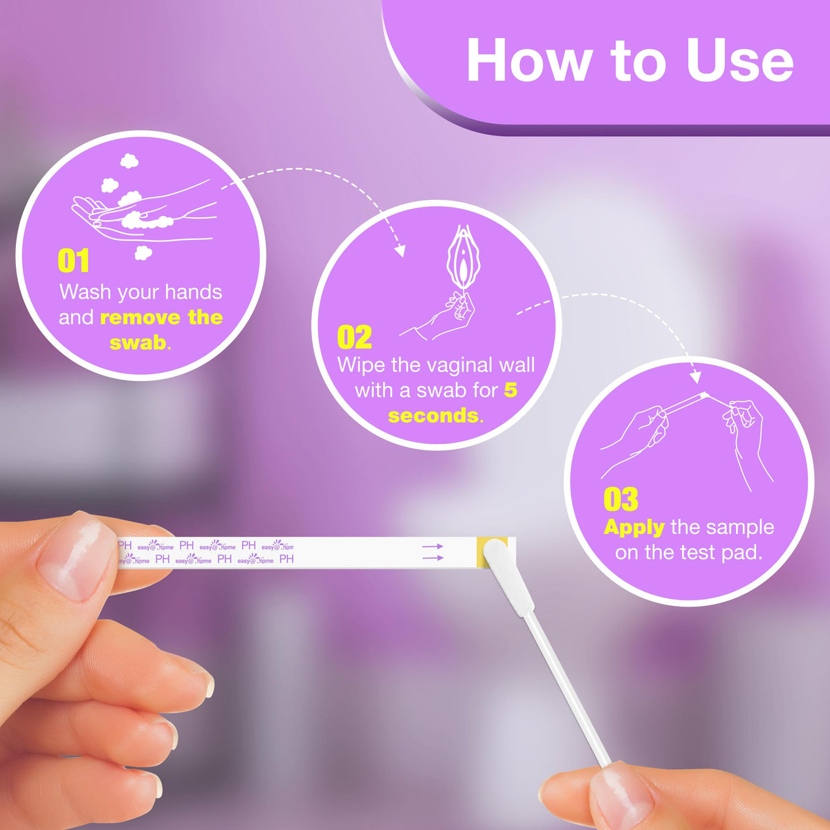 Easy@Home Vaginal pH Test -30 Strips | BV Test Kit at Home for Women | Yeast Infection Test + pH Balance Easy@HomeBuy Supplements Australia
