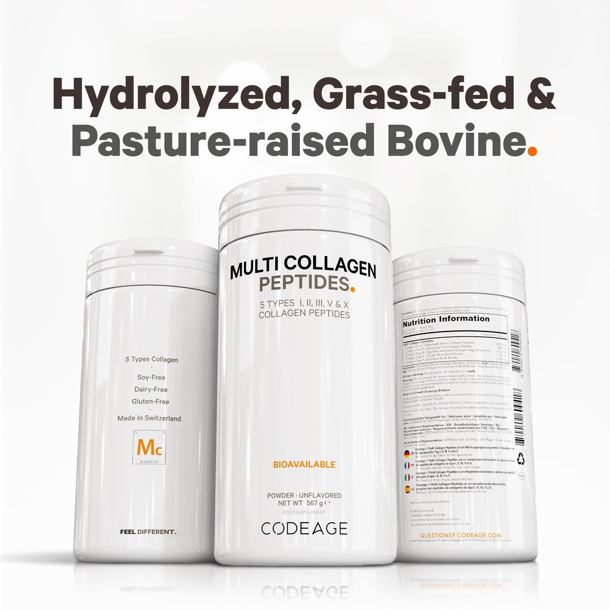 Codeage Multi Collagen Protein Powder Peptides, 2-Month Supply, Hydrolyzed, Type I, II, III, V, X Grass Fed CodeageBuy Supplements Australia