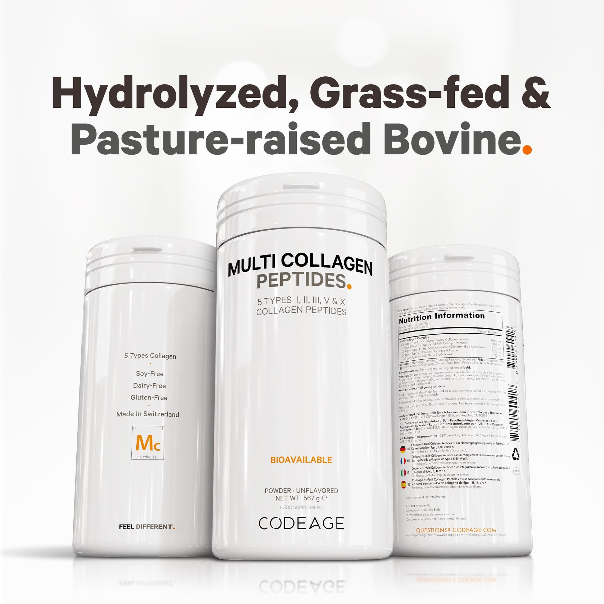 Codeage Multi Collagen Protein Powder Peptides, 2-Month Supply, Hydrolyzed, Type I, II, III, V, X Grass Fed CodeageBuy Supplements Australia