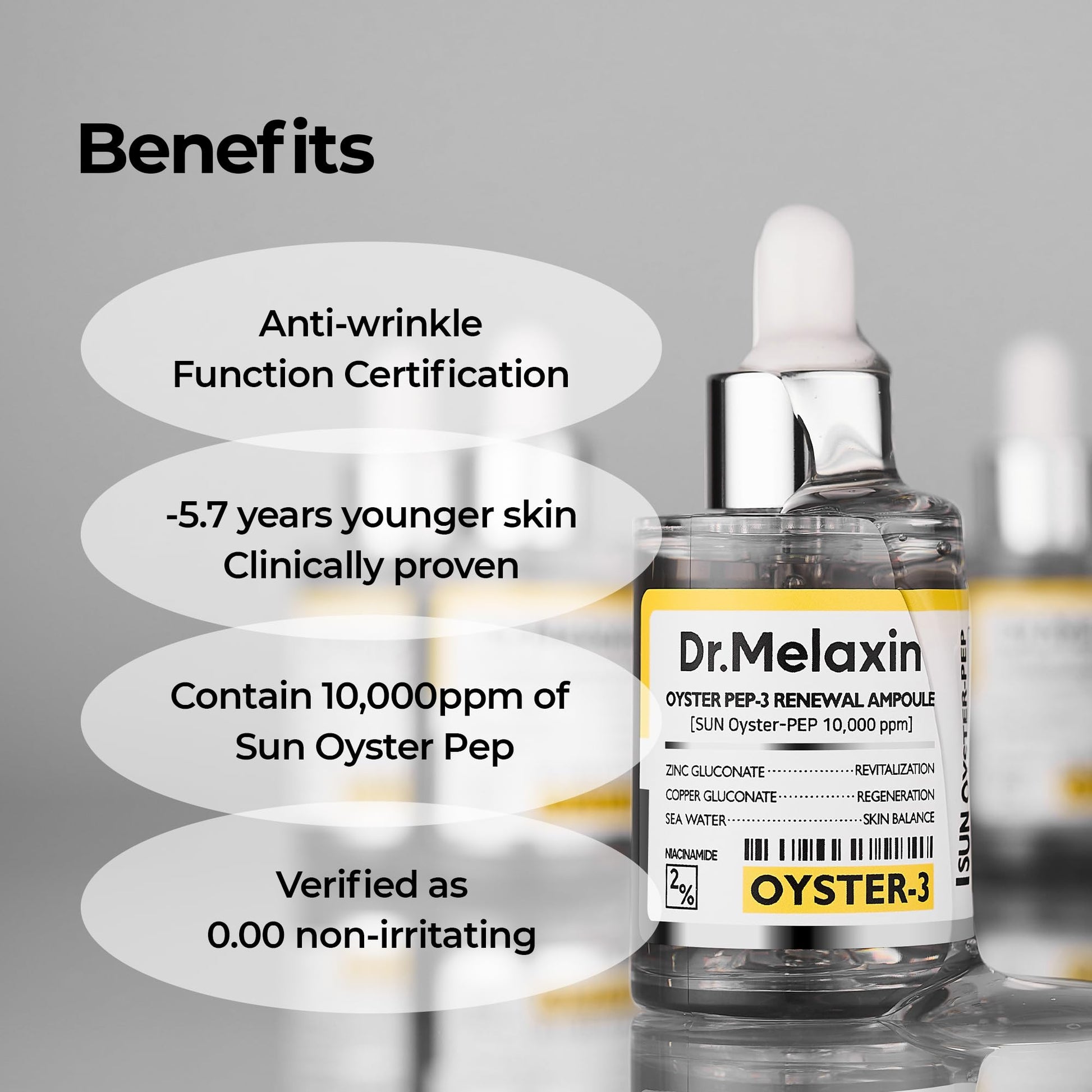 Dr.Melaxin Oyster Pep3 Renewal Ampoule for Plumping, Anti Aging, Hydrating Face | Visibly Smooth and Glowy Skin, Korean Skincare, 1.01 fl oz(30ml) Dr.Melaxin buy supplements Au