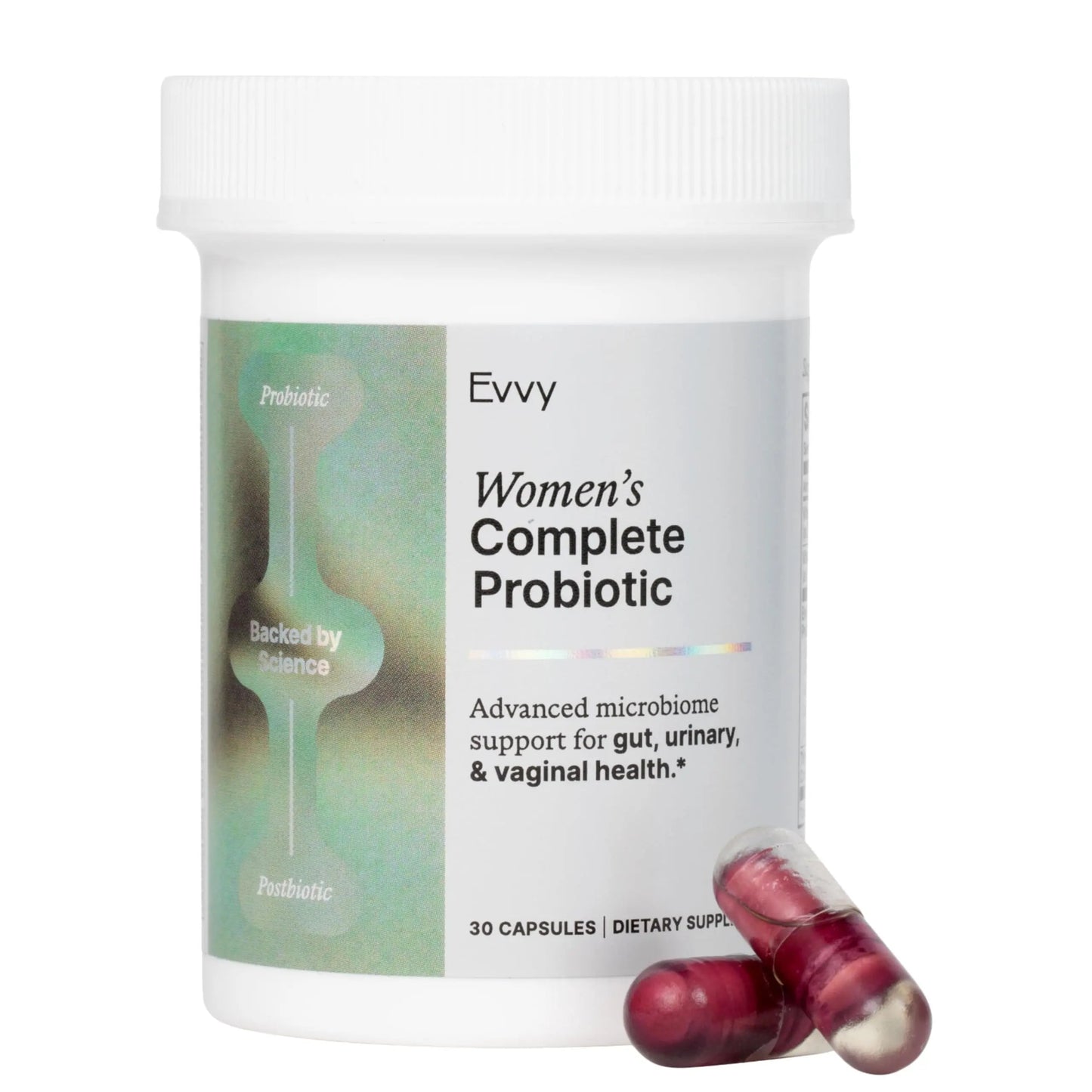 Evvy Women's 3-in-1 Complete Probiotic I Daily Probiotic Supplement to Reduce Bloating I Supports Gut, Urinary & Vaginal Health | Includes Vaginal Probiotics for Feminine Care | 30 Day Supply EvvyBuy Supplements Australia