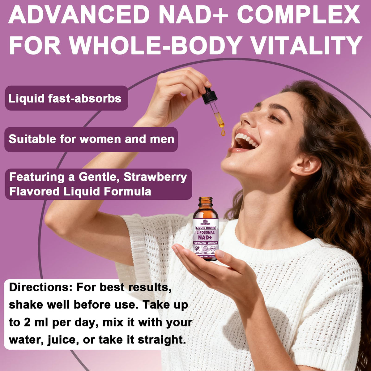 NAD+ Supplements for Men & Women, Extra Strength NMN Alternative Liposomal Nad⁺ Supplement with Resveratrol Quercetin for Cellular Energy & NAD+ Levels, Fast Absorption Liquid NAD Plus丨NON-GMO, 2Fl Oz WellVeraVidaBuy Supplements Australia
