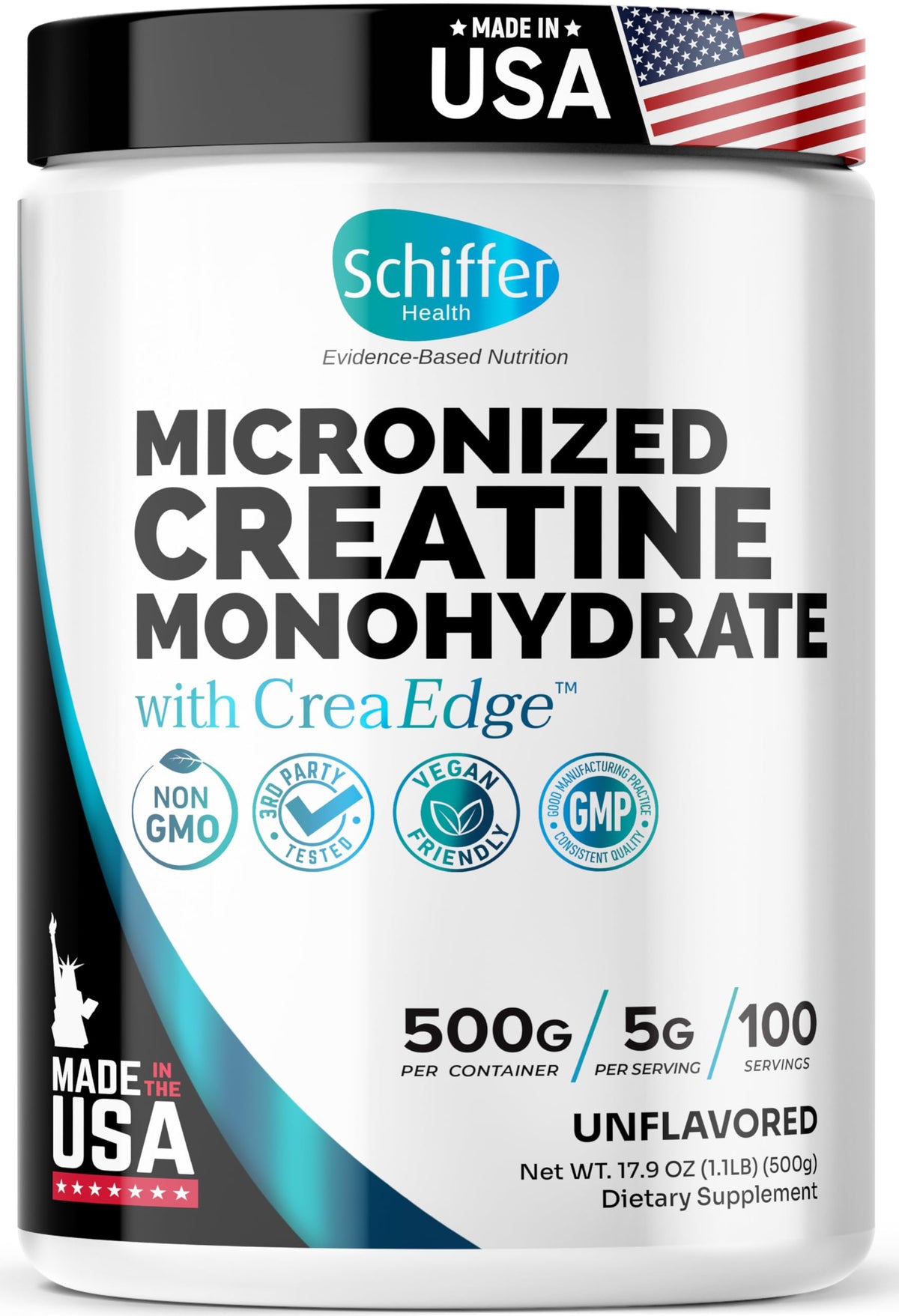 Creatine Monohydrate Powder 500g – Supports Muscle Growth, Strength & Cognitive Function*, 5g per Serv - 100 Servings, Pure Micronized Creatine for Enhanced Performance, Unflavored, 17.9 oz SCHIFFER HEALTHBuy Supplements Australia