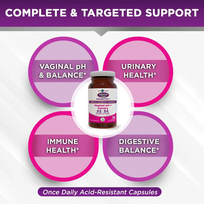 Vital Planet - Intense Care Vaginal pH & Urinary Probiotics, Prebiotics, Postbiotics, Parabiotics, 4-in-1 Refrigerated Supplement for Adults, 65 Billion CFU, 64 Strains, Digestive and Immune, 30 ct Vital PlanetBuy Supplements Australia