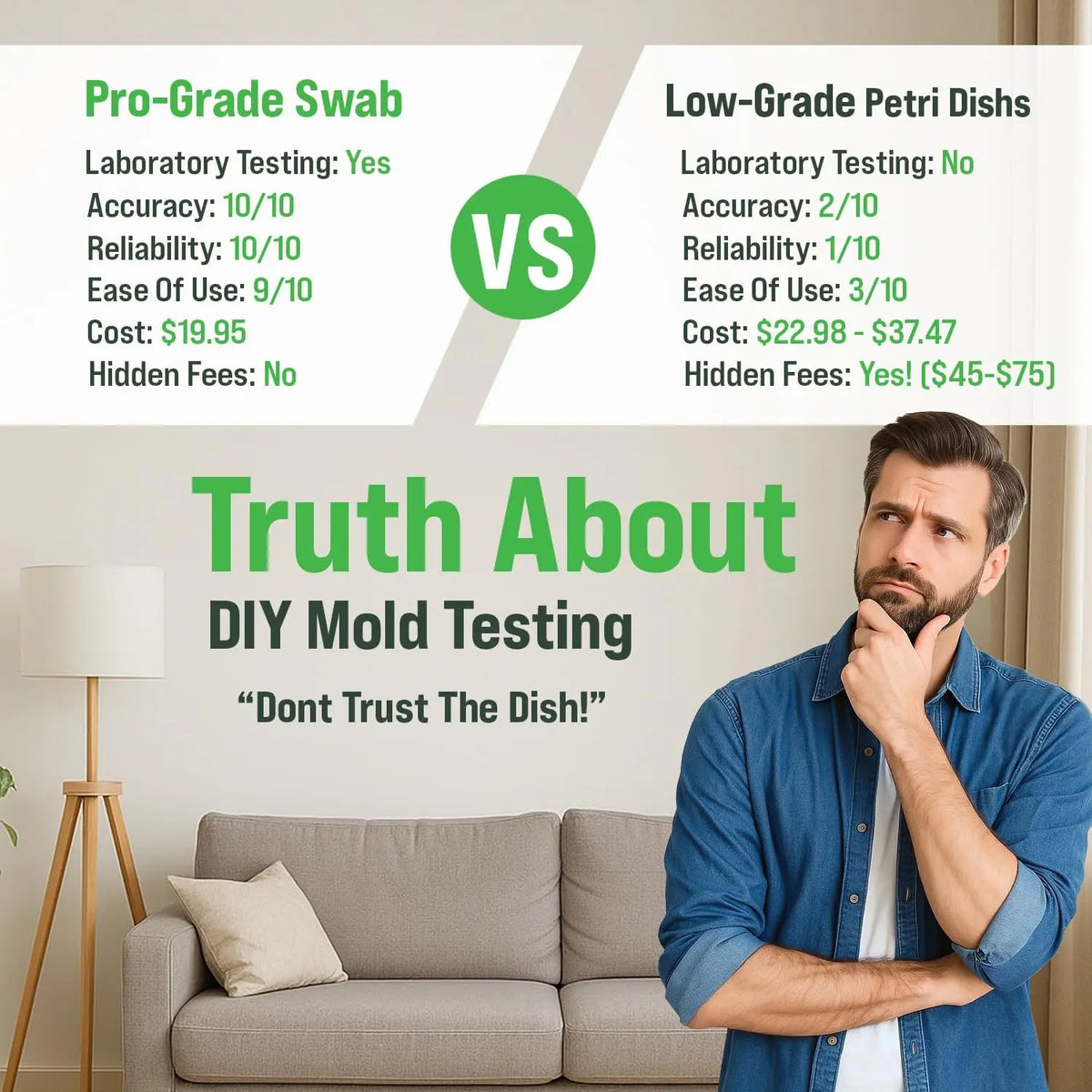 Microbial Mold Test Kit for Home - Indoor Air Quality and Surface Testing - Detects Black Mold, Mildew, and Fungi - Air and Surface Mold Detection Kit with Lab Analysis Included MICROBIAL MAINTENANCEBuy Supplements Australia