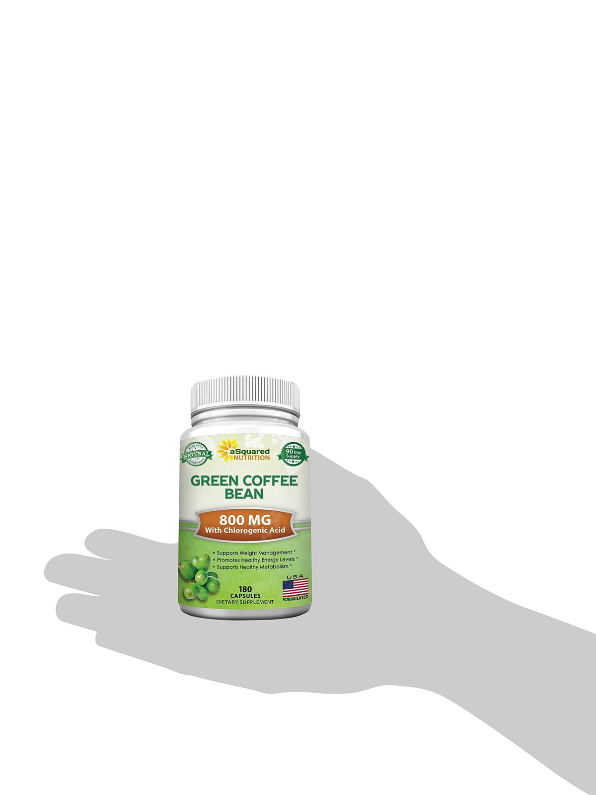 aSquared Nutrition Natural Green Coffee Bean Formula-180 Capsules-Max Strength GCA aSquared NutritionBuy Supplements Australia