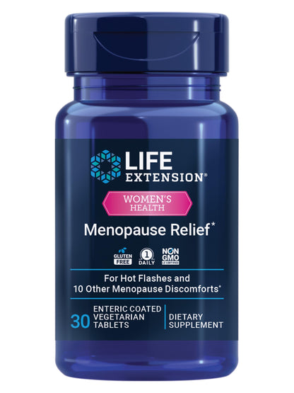 Life Extension Menopause Relief – Siberian Rhubarb, Menopause Supplement for Women, Ease hot Flashes, Mood Swings, Night Sweats Relief, Hormone-Free, Gluten-Free, Non-GMO, Vegetarian, 30 Tablets Life ExtensionBuy Supplements Australia