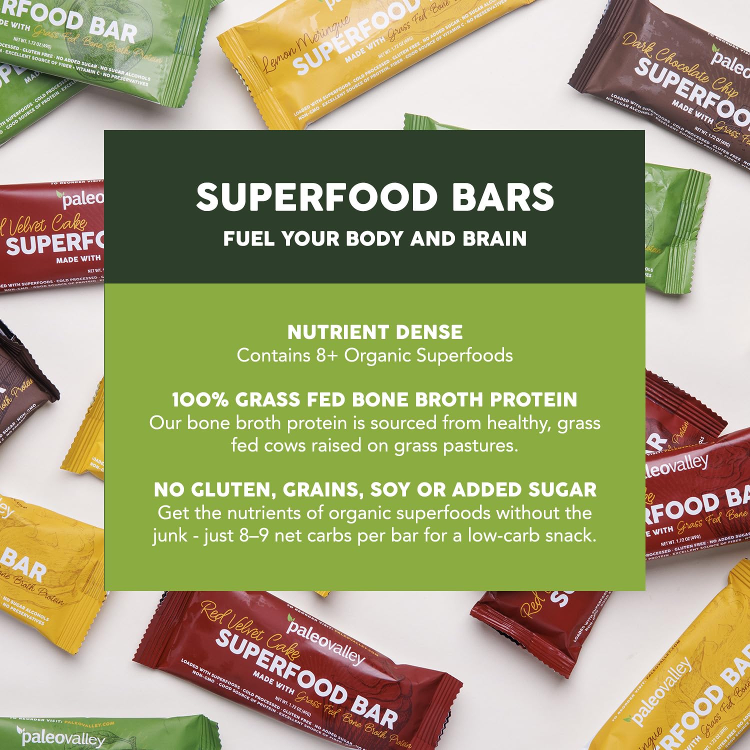 Paleovalley Superfood Bars – Apple Cinnamon– 10 Pack – 9g Protein per Bar – Gluten-Free, Grain-Free, Paleo, Non-GMO – On-the-Go Snack PaleovalleyBuy Supplements Australia