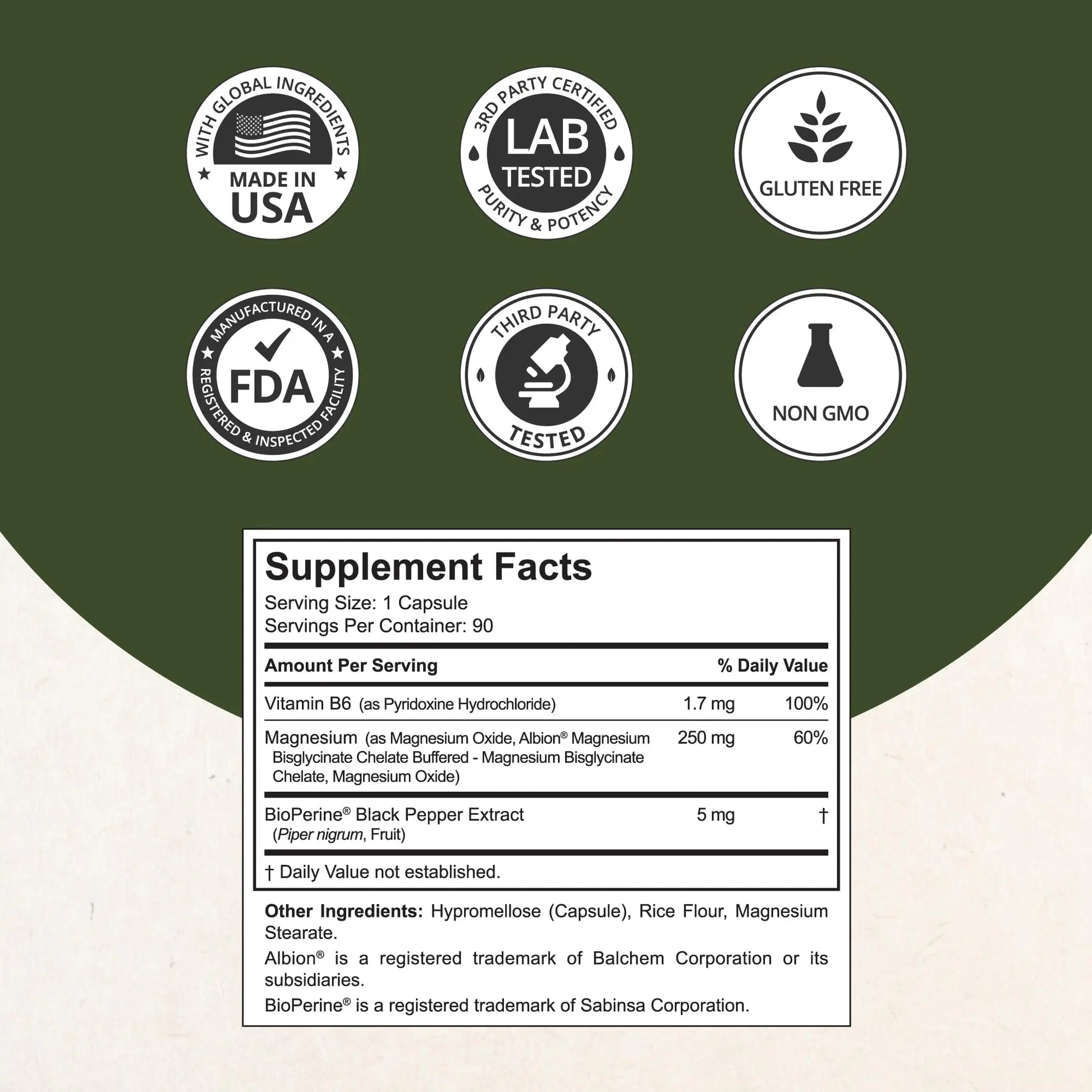 Magnesium Glycinate Chelate Complex with Albion Magnesium Bisglycinate Chelate, Vitamin B6 & BioPerine for Bone, Muscle, Natural Sleep, NuBest canada supplements