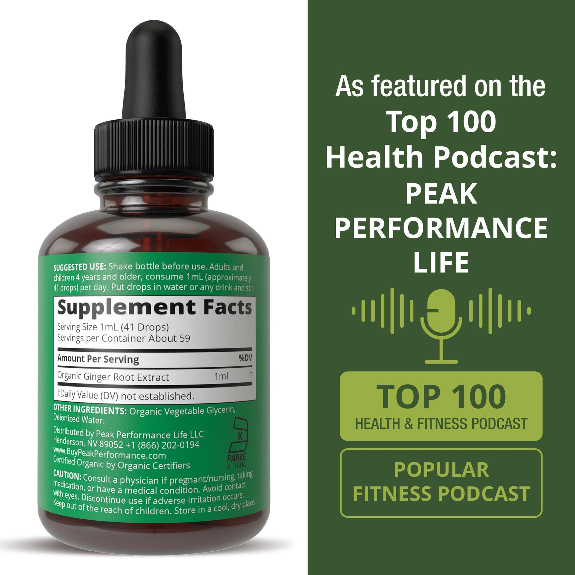 USDA Organic Ginger Root Extract Liquid Drops. Zero Sugar, Non Bitter Vegan Ginger Oil Supplement for Immune, Digestive + Gut Support. High Bioavailability, Gluten Free for Women and Men. Take Orally Peak PerformanceBuy Supplements Australia