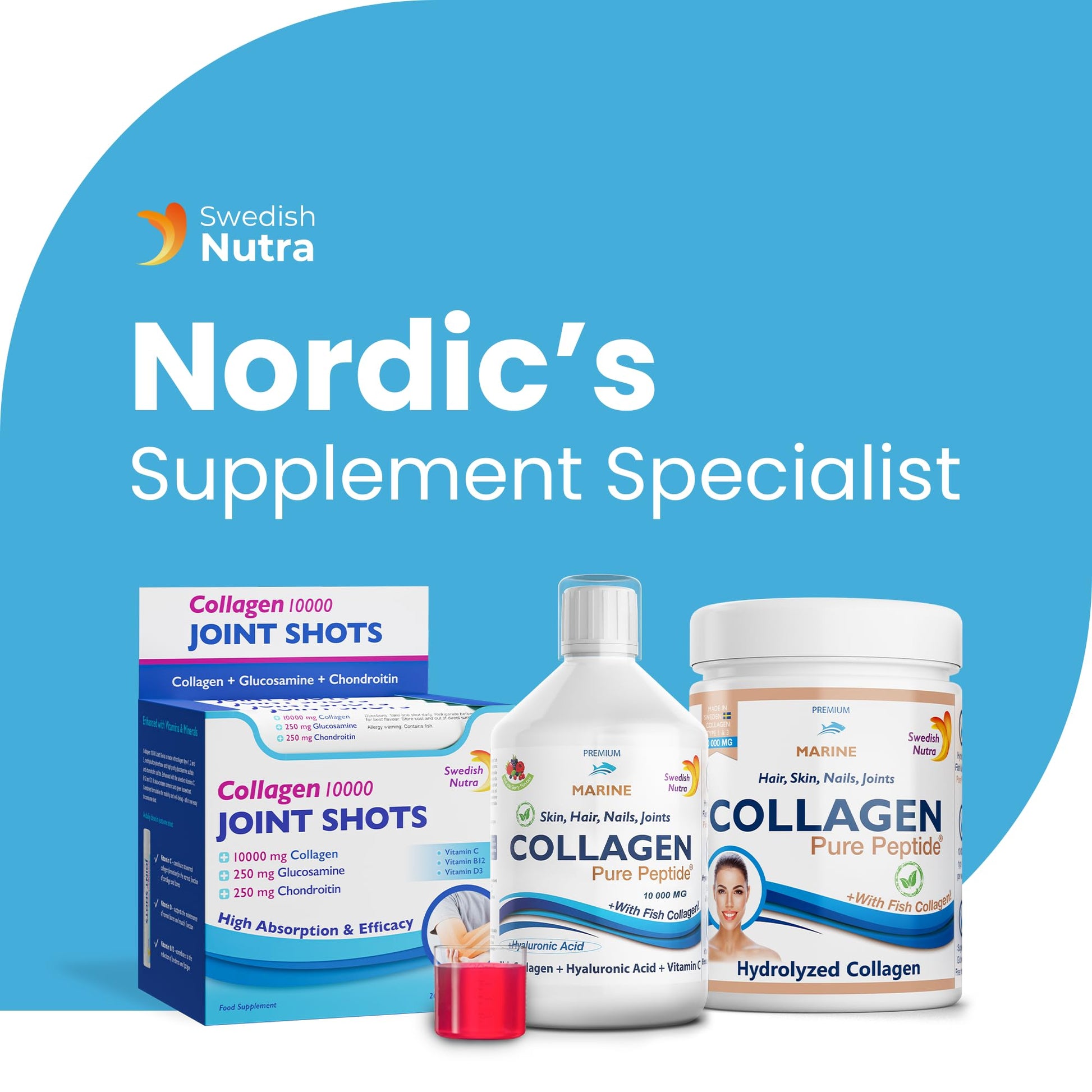 Marine Liquid Collagen 10000mg 500 ml I Pure Hydrolyzed Collagen Peptides Swedish NutraBuy Supplements Australia