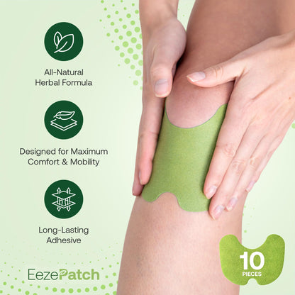 EezePatch® Herbal Knee Relief Patches (10 Count) – Natural Joint Support for Knee Discomfort, Mobility & Flexibility – Herbal Extracts for Soothing Relief – Easy-to-Apply Patches EezePatch buy supplements Au