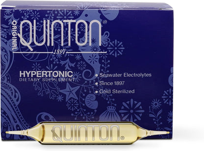 Quicksilver Scientific Original Quinton Hypertonic Solution - Sea Water Hydration - Liquid Minerals with Electrolytes for Muscle Recovery, Stamina+Mineral Replenishment (30 Single Serving Glass Vials) Quicksilver ScientificBuy Supplements Australia