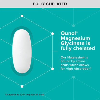 Qunol Magnesium Glycinate 300mg, 100% Glycinate Chelated Magnesium Supplement, 90ct Tablets QunolBuy Supplements Australia