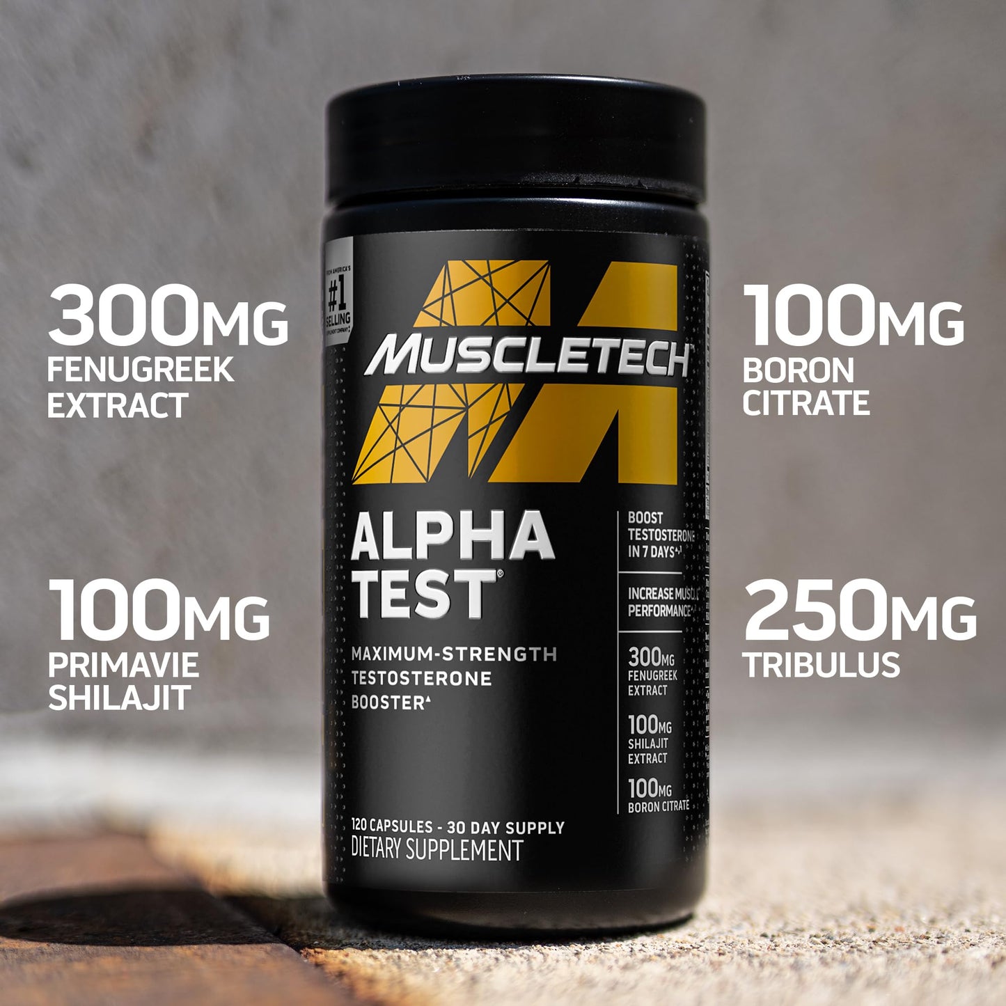 Testosterone Booster for Men, MuscleTech AlphaTest, Tribulus Terrestris & Boron Suppleme MuscleTechBuy Supplements Australia