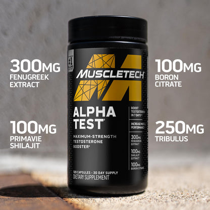 Testosterone Booster for Men, MuscleTech AlphaTest, Tribulus Terrestris & Boron Suppleme MuscleTechBuy Supplements Australia