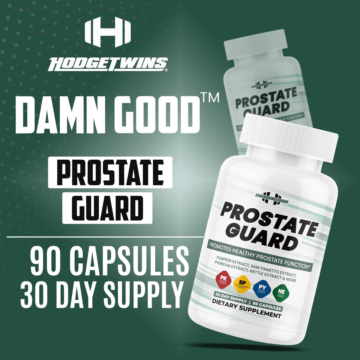 DAMN GOOD The Hodge Twins Prostate Guard - 90 Capsules Guard Vitality Complex – Comfort Blend for Nighttime Routine, Restful Rhythm - Men's Supplements for Health Supports Relaxation DAMN GOODBuy Supplements Australia