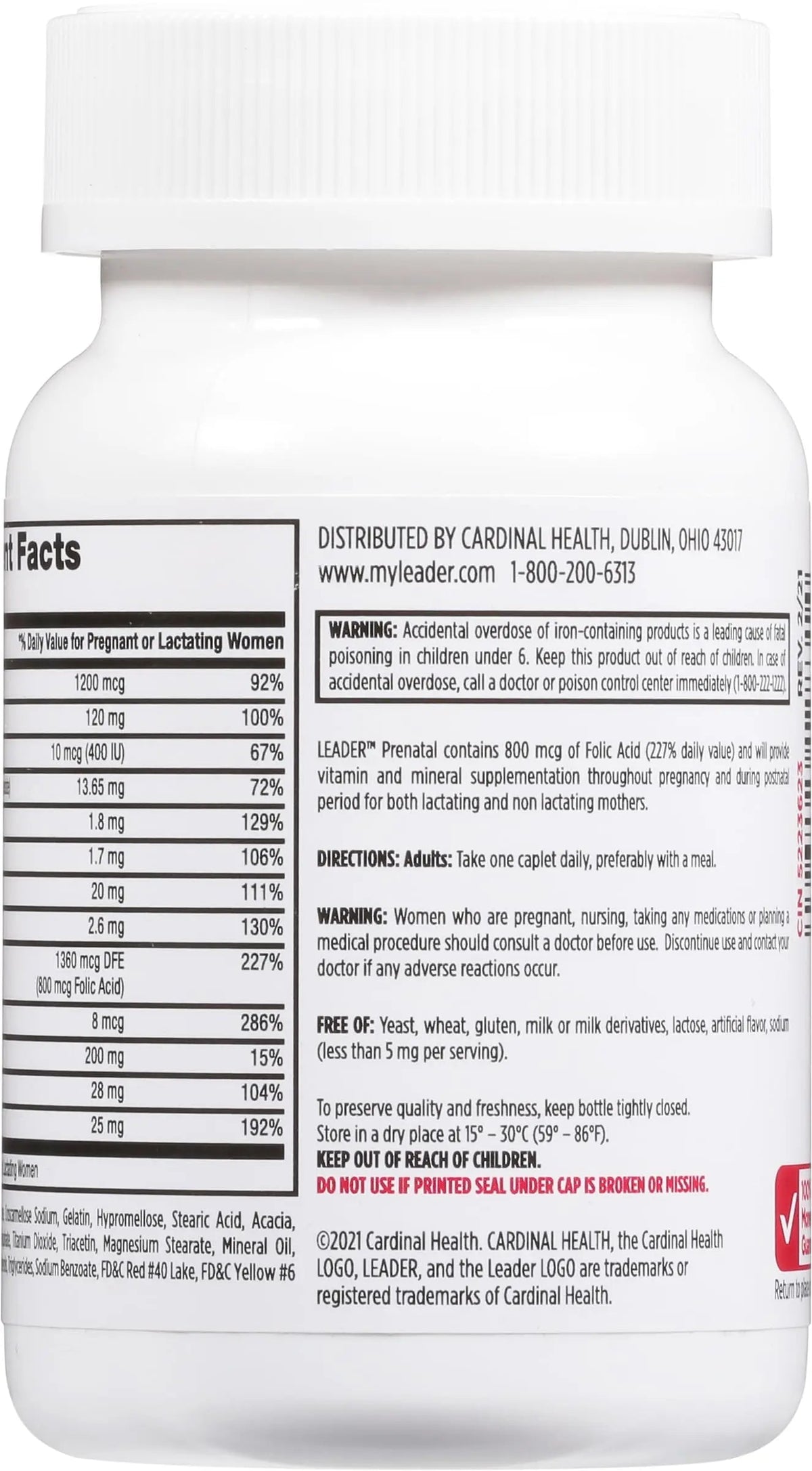 Leader Prenatal Multivitamin with 800mcg Folic Acid & Essential Nutrients for Healthy Pregnancy & Fetal Development, High Potency Vitamin LeaderBuy Supplements Australia