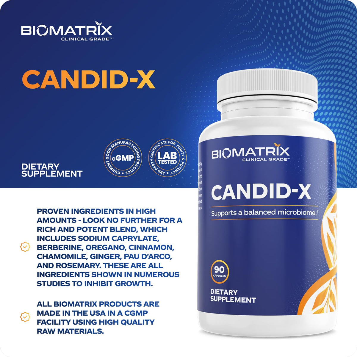 BioMatrix Candid-X Gut Cleanse with Berberine, Oregano, Sodium Caprylate, Chamomile, Ginger BioMatrixBuy Supplements Australia