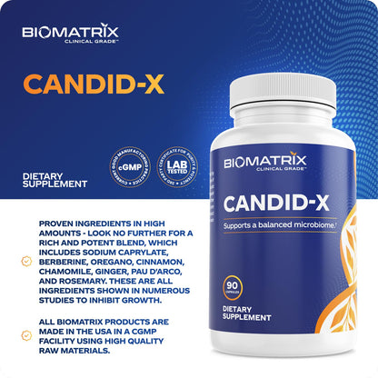 BioMatrix Candid-X Gut Cleanse with Berberine, Oregano, Sodium Caprylate, Chamomile, Ginger BioMatrixBuy Supplements Australia