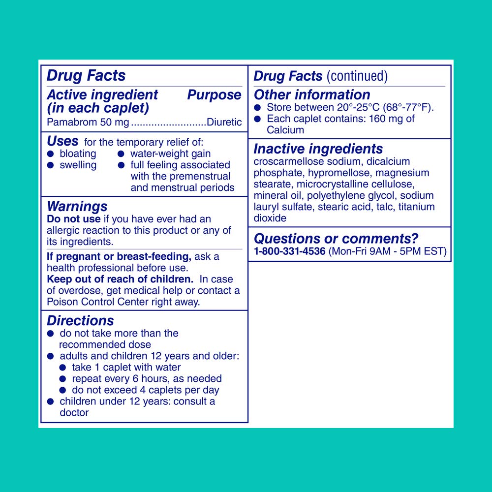 Midol Bloat Relief Caplets with Pamabrom, Relieve Bloating Symptoms Before and During Your Period, Provides Up to 6 Hours of Relief for Women, 60 Count MidolBuy Supplements Australia