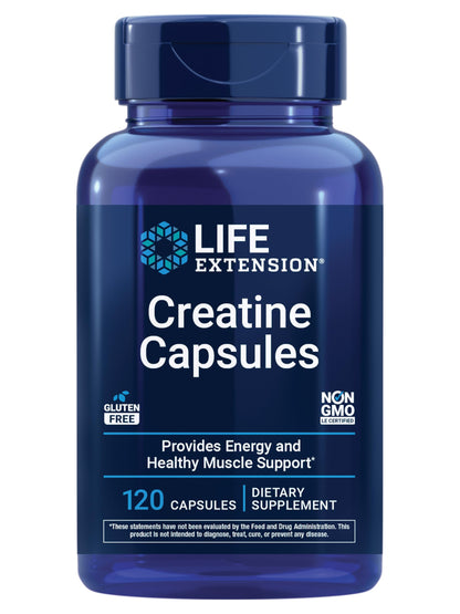 Life Extension Creatine Capsules – Creatine Monohydrate – Promotes Strength, Lean Muscle, Healthy Endurance – Non-GMO, Gluten-Free – 120 Capsules Life ExtensionBuy Supplements Australia