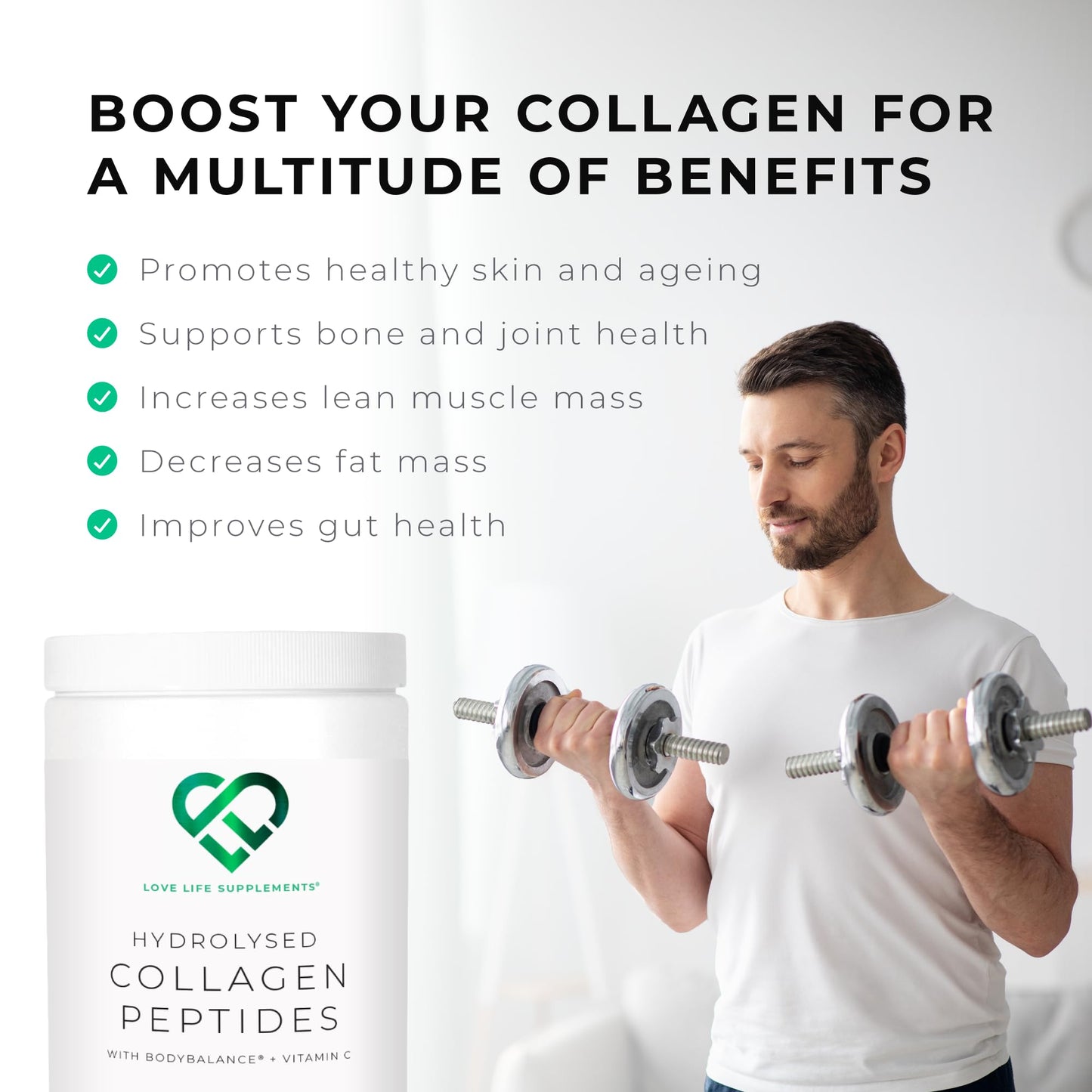 BODYBALANCE® Collagen Powder by LLS - Hydrolysed Bovine Collagen Peptides Types 1 & 3 with Vitamin C - Joint, Ligament LOVE LIFE SUPPLEMENTSBuy Supplements Australia