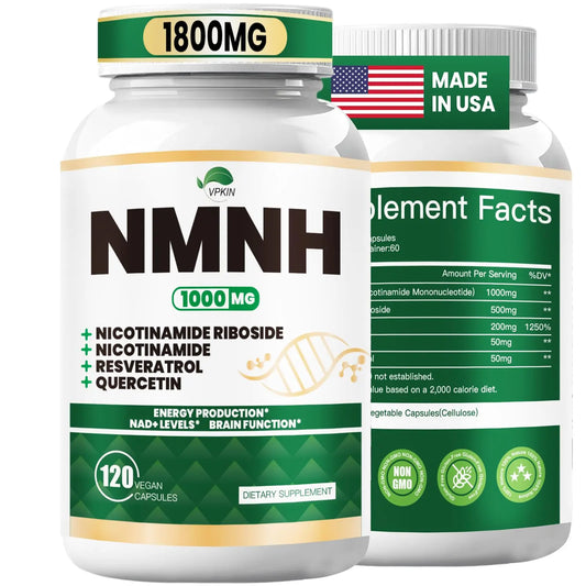 NMNH(Dihydronicotinamide Mononucleotide),NMNH Supplement 1000mg Pure Nicotinamide Mononucleotide,NAD High Purity Supplement Alternative,for Energy,Focus,Non-GMO, Gluten Free,120 Capsules VPKINBuy Supplements Australia