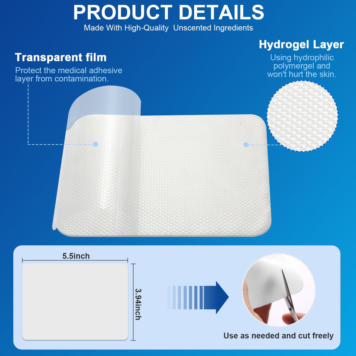AROSLU Lidocaine Pain Relief Patches Maximum Strength Numbing Gel Patch for Back Knee Neck Shulder Joint Ache Muscle Soreness ICY Compress Topical 20-PCS AROSLUBuy Supplements Australia