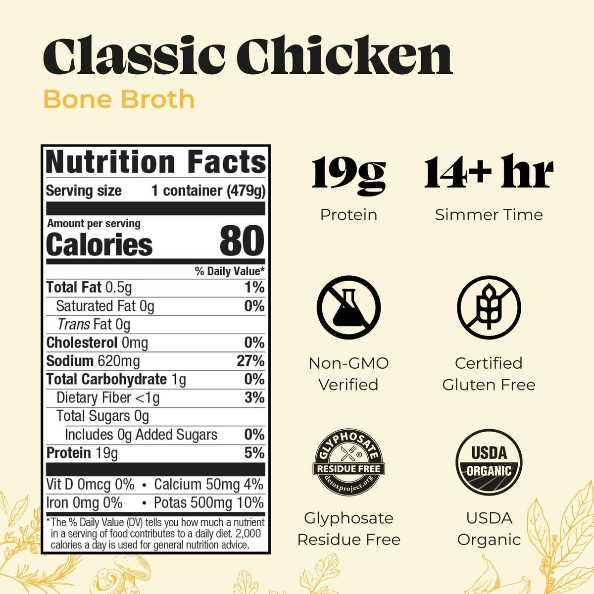 Chicken Bone Broth Soup by Kettle and Fire, Pack of 6, Keto Diet, Paleo Friendly, Whole 30 Approved, Gluten Free, with Collagen, 10g of protein, 16.9 Ounce (Pack of 6) Kettle & Fire buy supplements Au