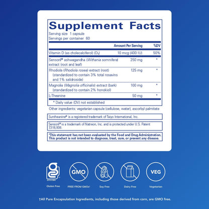 Pure Encapsulations Cortisol Calm - Supports Cortisol Health & Relaxation - Contains Ashwagandha & L-Theanine - Restful Sleep - 60 Capsules Pure EncapsulationsBuy Supplements Australia