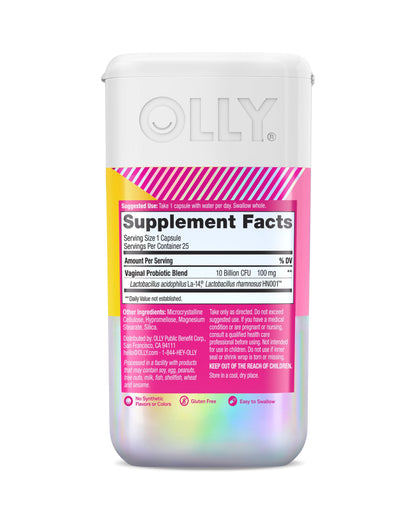 OLLY Happy Hoo-Ha Capsules, Probiotic for Women, Vaginal Health and pH Balance, 10 Billion CFU, Gluten Free - 25 Count OLLYBuy Supplements Australia